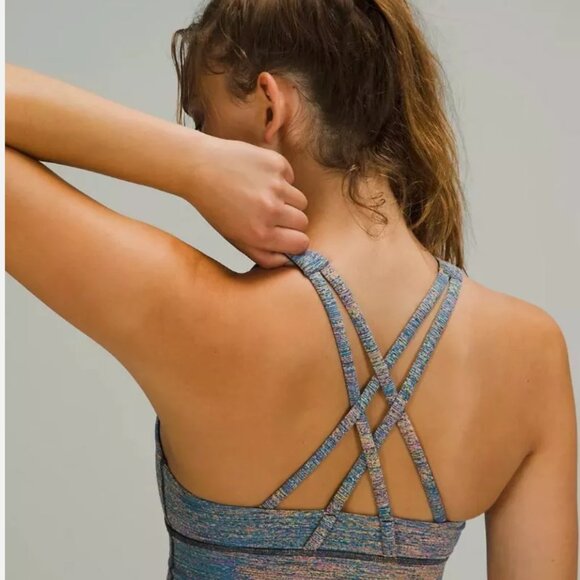 Lululuemon Energy Bra High Neck Long Line Sz4 Spectral Fusion Jacquard BNWT! - Picture 2 of 8